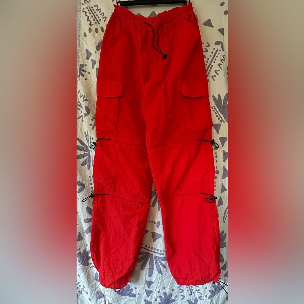 Garage Vibrant Red Pants with Black Details